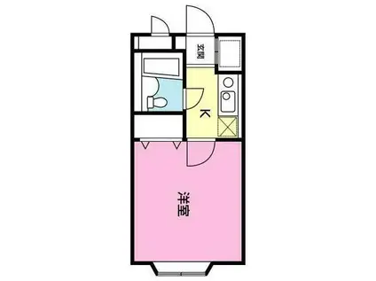 そよ風弐番館(1K/1階)の間取り写真