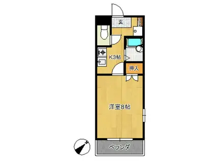 ラ・スウィット(1K/3階)の間取り写真