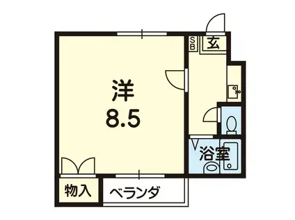 サニーパレス小磧(1K/4階)の間取り写真