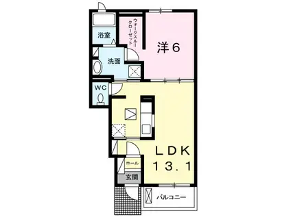 ランジェ(1LDK/1階)の間取り写真