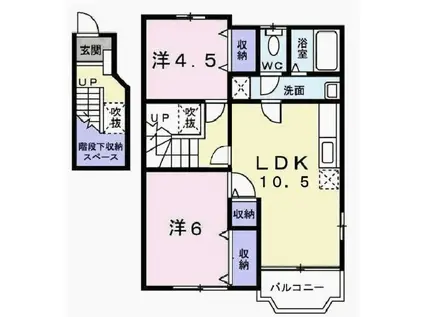 ジョリーパーク(2LDK/2階)の間取り写真