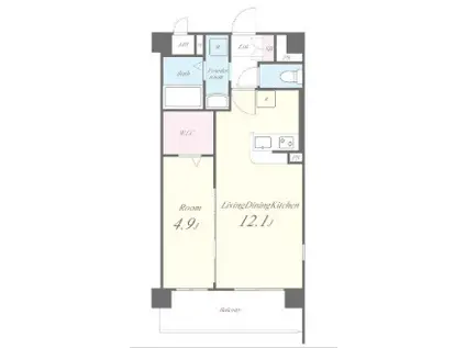 東淀川区(1LDK/2階)の間取り写真