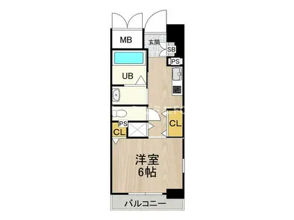 CITYSPIRE靭公園(1K/8階)の間取り写真