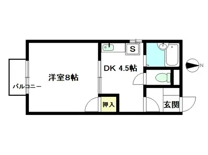 マキシマ11(1DK/1階)の間取り写真