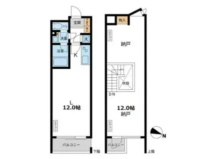 カッシア目黒(ワンルーム/5階)の間取り写真