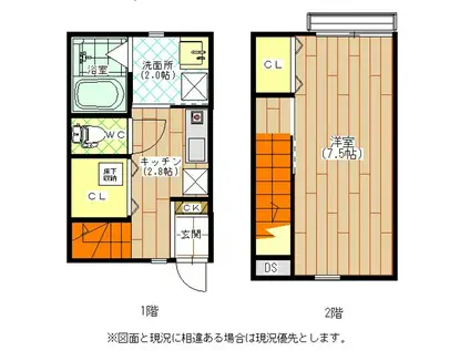 伊ダンセ弐番館(1K/1階)の間取り写真