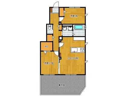 プランタンC(2LDK/1階)の間取り写真