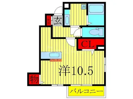 つくばエクスプレス 流山おおたかの森駅 徒歩6分 2階建 築11年(ワンルーム/1階)の間取り写真