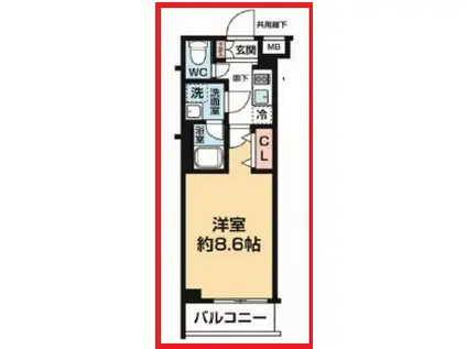 アルコバレーノお花茶屋(1K/2階)の間取り写真