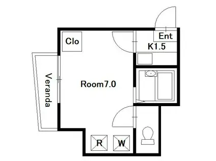 ウィズハイツ(1K/1階)の間取り写真