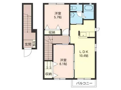 メゾン・シャルマン(2LDK/2階)の間取り写真
