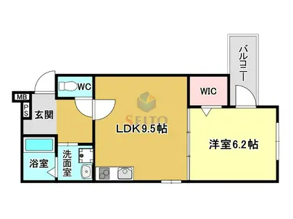 フジパレス庄内西町II番館(1LDK/2階)の間取り写真