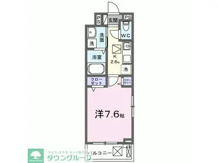 ヴァンベールIII(1K/1階)の間取り写真