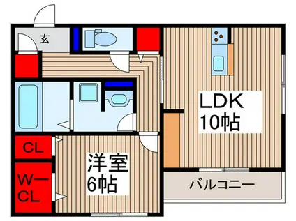 グラシューズ(1LDK/2階)の間取り写真