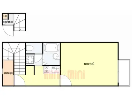 レオネクストさくら五段坂I(1K/2階)の間取り写真
