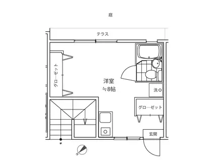 高輪マンション(ワンルーム/1階)の間取り写真