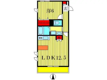 GRANDPAL堀切菖蒲園(1LDK/3階)の間取り写真