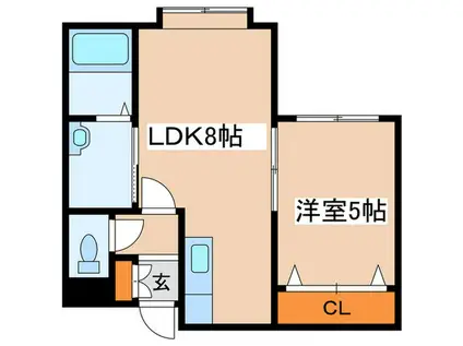 パークハイツOM22(1LDK/2階)の間取り写真