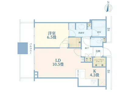 マークワンタワー長津田(1LDK/11階)の間取り写真