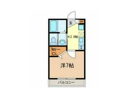 ラクール西川口(1K/3階)の間取り写真