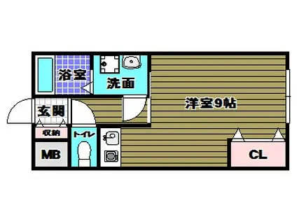 グレイス西山台(ワンルーム/3階)の間取り写真