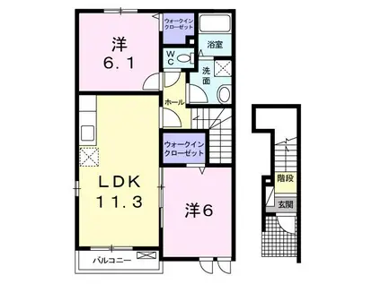 セイバリーIII(2LDK/2階)の間取り写真