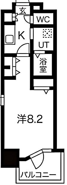 パルティール中村公園(1K/3階)の間取り写真