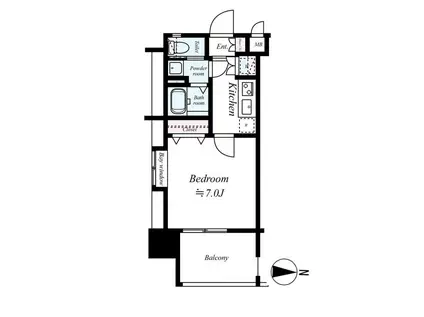 地下鉄箱崎線 箱崎宮前駅 徒歩3分 13階建 築10年(1K/7階)の間取り写真