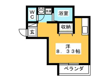 BESTIE(ワンルーム/3階)の間取り写真