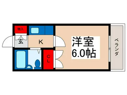 サンパレス東野(1K/2階)の間取り写真