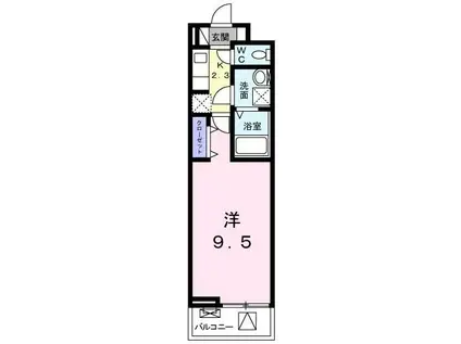 ヌーヴェル ソレイユ(1K/3階)の間取り写真