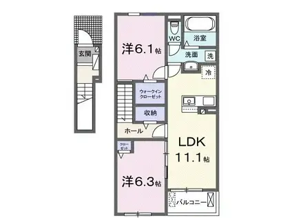 さつまIII(2LDK/2階)の間取り写真