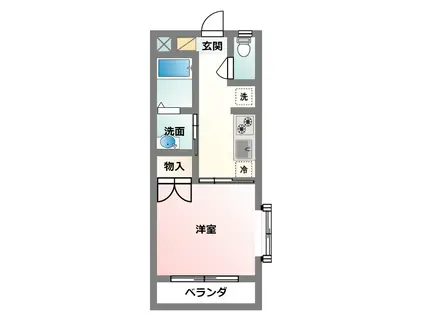 ヒルサイド安里(1K/2階)の間取り写真