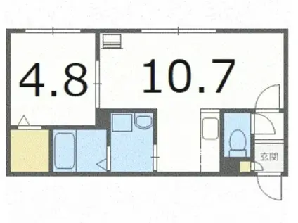 ラウレア前田(1LDK/1階)の間取り写真
