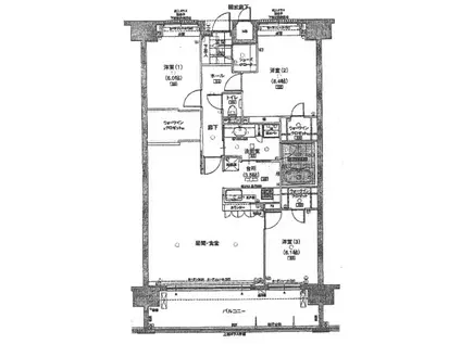 ポレスターアーバンシティ広島(3LDK/12階)の間取り写真