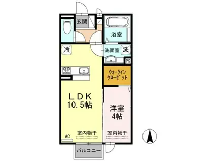 サンリジェール(1LDK/2階)の間取り写真