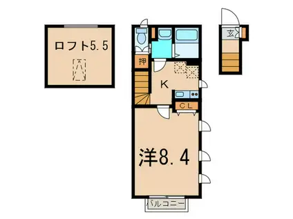 COLLINE 五反田(1K/2階)の間取り写真