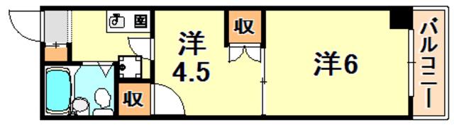 キャッスルコートII(2K/2階)の間取り写真