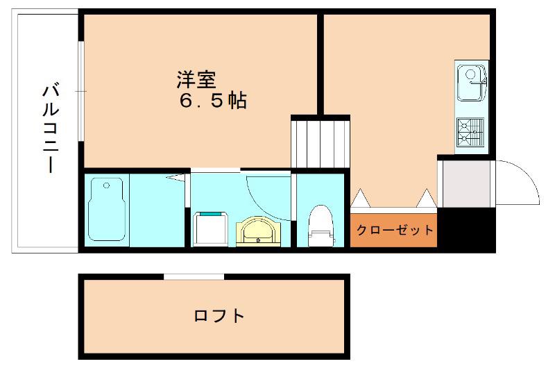 ブローテ石丸(ワンルーム/1階)の間取り写真