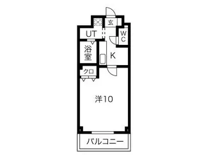 M.HOUSE Ⅱ(1K/3階)の間取り写真