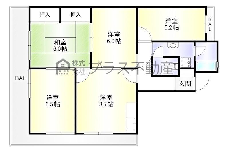 メゾン若園(4LDK/4階)の間取り写真