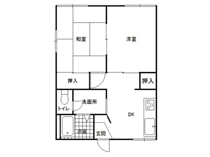 ロイヤルパレス(2DK/2階)の間取り写真