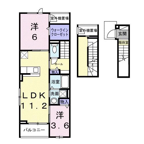 アグリヒルズ T(2LDK/3階)の間取り写真
