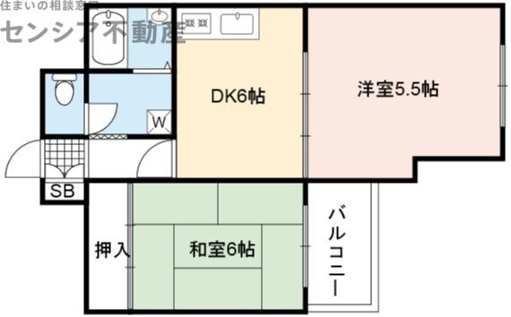 プライマリーライフ関目(2DK/5階)の間取り写真
