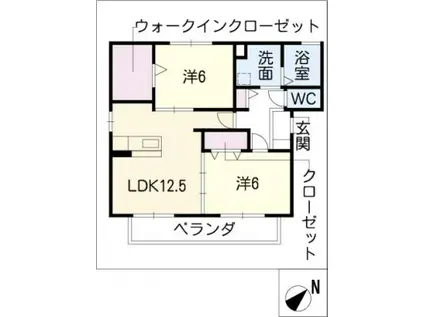 リヴィエ(2LDK/3階)の間取り写真