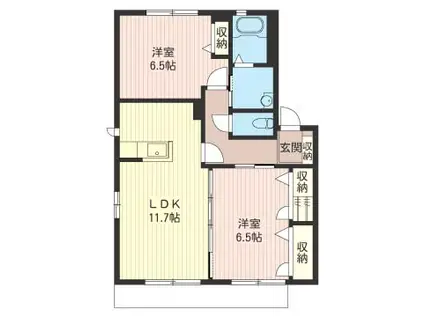 ブライト・コートA(2LDK/2階)の間取り写真