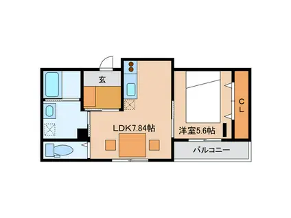 グランドガーデン ボンサンテ(1LDK/4階)の間取り写真