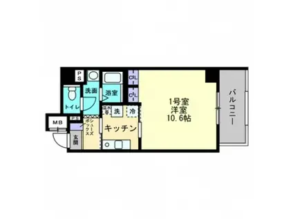 ディアメゾン十日市(1K/10階)の間取り写真