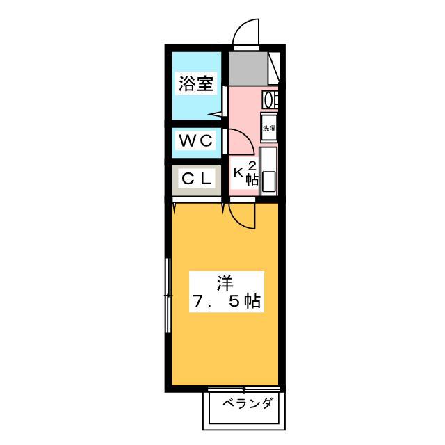 JR京浜東北線 大宮駅(埼玉) 徒歩15分 3階建 築23年(1K/2階)の間取り写真