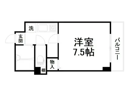 ロイヤルコート西七条(1K/3階)の間取り写真